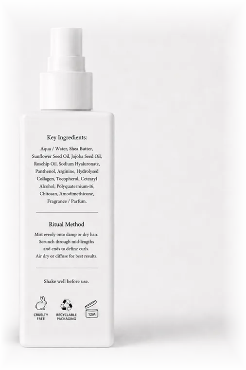 LUSCIOUS. bottle back label showing ingredients